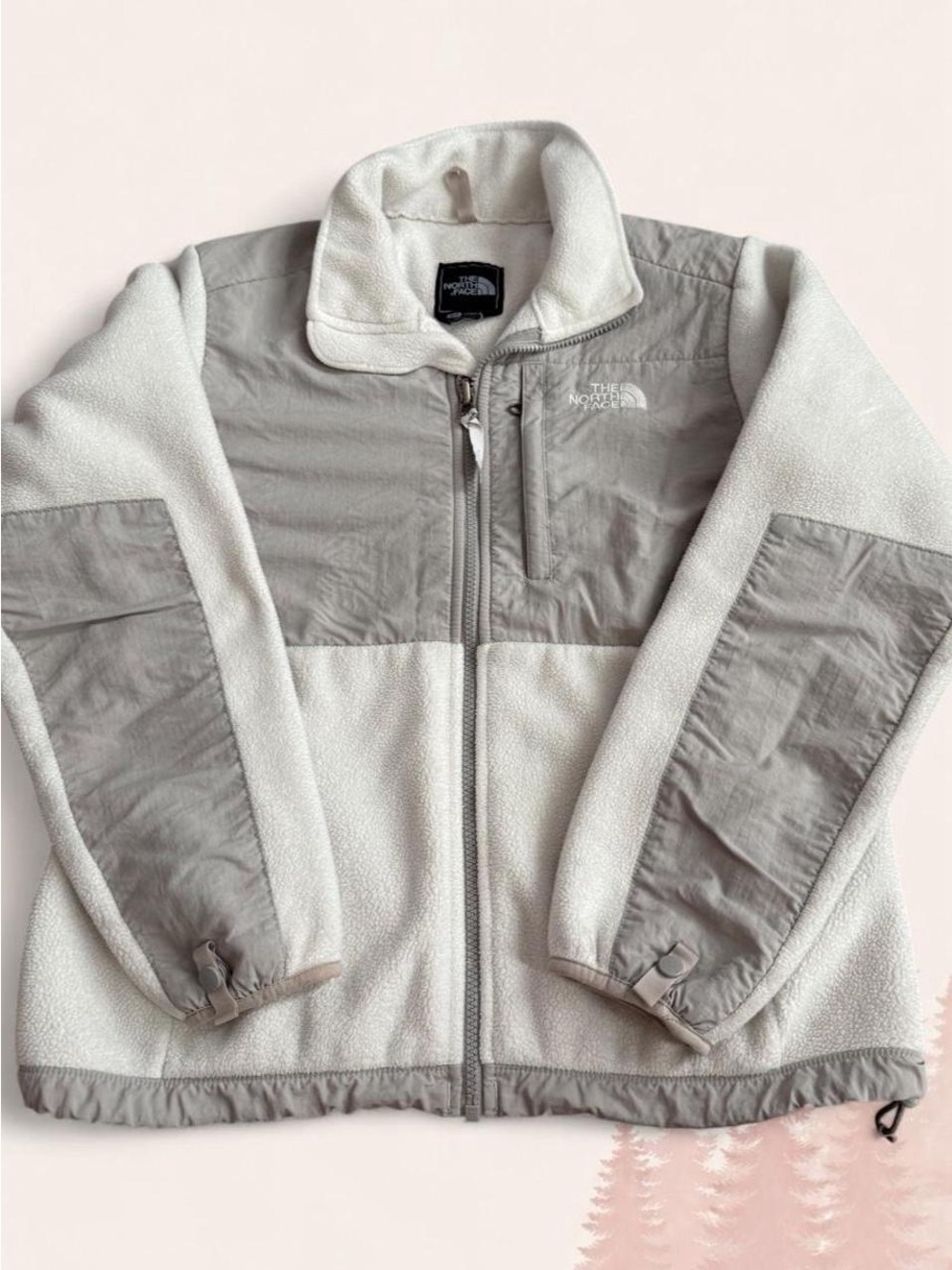 The North Face Women’s Sherpa Fleece Full Zip Jacket Cream Gray Size Small